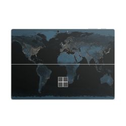 Mappa del mondo con luce notturna