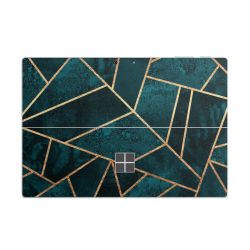 Tief Blaugrün Stein Gold Druck