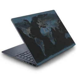 Mappa del mondo con luce notturna