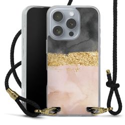 Carry Case Transparent Leder schwarz/gold