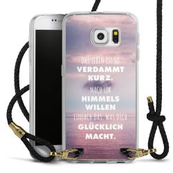 Carry Case Transparent Leder schwarz/gold