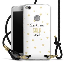 Carry Case Transparent Leder schwarz/gold