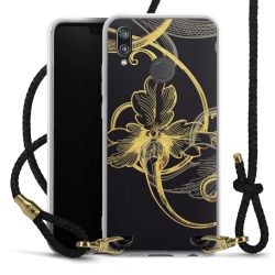 New Carry Case Transparent Leder schwarz/gold