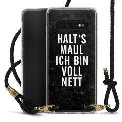 Carry Case Transparent Leder schwarz/gold