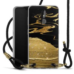 New Carry Case Transparent Leder schwarz/gold