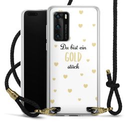 Carry Case Transparent Leder schwarz/gold