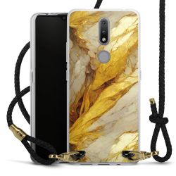 New Carry Case Transparent Leder schwarz/gold