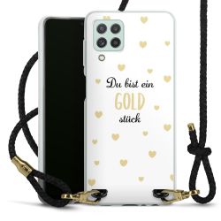 Carry Case Transparent Leder schwarz/gold