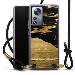 Carry Case Transparent Leather black/gold