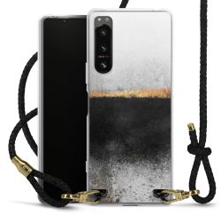 New Carry Case Transparent Leder schwarz/gold