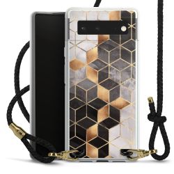 Carry Case Transparent Leder schwarz/gold