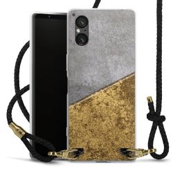 New Carry Case Transparent Leder schwarz/gold