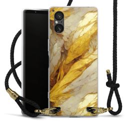 New Carry Case Transparent Leder schwarz/gold