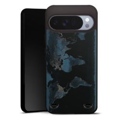 Mappa del mondo con luce notturna