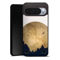 Deux oiseaux et la lune
