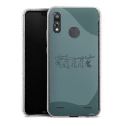 Carry Case Hülle Transparent/glitter ohne Band