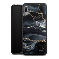 Donker marmer goud Glitterlook