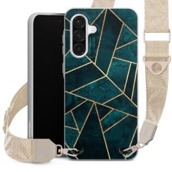 Tief Blaugrün Stein Gold Druck