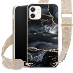 Dunkler Marmor Gold Glitzerlook