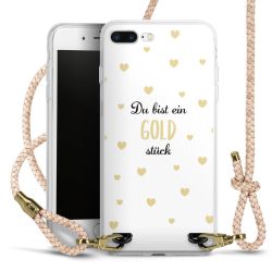 Carry Case Transparent Leder puder/gold