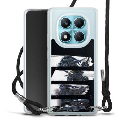 New Carry Case Transparent Stoff schwarz/silber