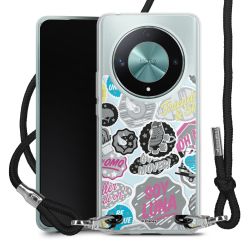 New Carry Case Transparent Stoff schwarz/silber