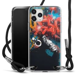 New Carry Case Transparent Stoff schwarz/silber