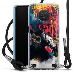 New Carry Case Transparent Stoff schwarz/silber