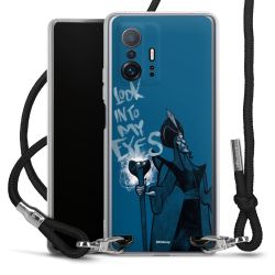 New Carry Case Transparent Stoff schwarz/silber