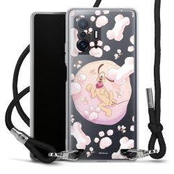 New Carry Case Transparent Stoff schwarz/silber