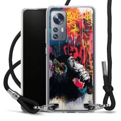 New Carry Case Transparent Stoff schwarz/silber