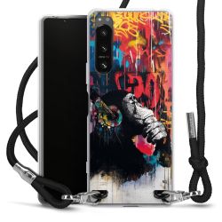 New Carry Case Transparent Stoff schwarz/silber