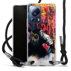 New Carry Case Transparent Stoff schwarz/silber