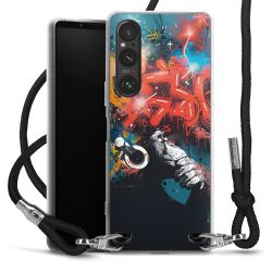 New Carry Case Transparent Stoff schwarz/silber