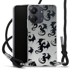New Carry Case Transparent Stoff schwarz/silber
