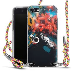 New Carry Case Transparent Stoff colourful/silber