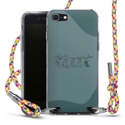 New Carry Case Transparent Stoff colourful/silber