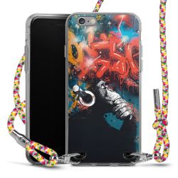 New Carry Case Transparent Stoff colourful/silber