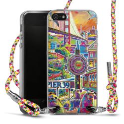 New Carry Case Transparent Stoff colourful/silber