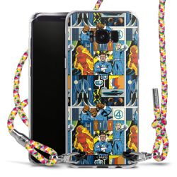 New Carry Case Transparent Stoff colourful/silber