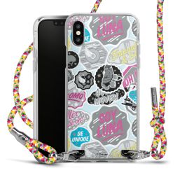 New Carry Case Transparent Stoff colourful/silber