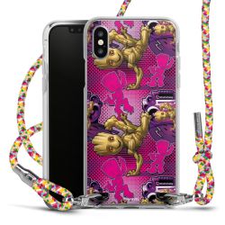 New Carry Case Transparent Stoff colourful/silber