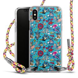 New Carry Case Transparent Stoff colourful/silber