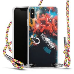 New Carry Case Transparent Stoff colourful/silber