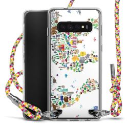 New Carry Case Transparent Stoff colourful/silber