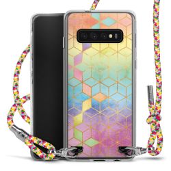 New Carry Case Transparent Stoff colourful/silber