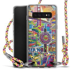 New Carry Case Transparent Stoff colourful/silber