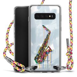 New Carry Case Transparent Stoff colourful/silber