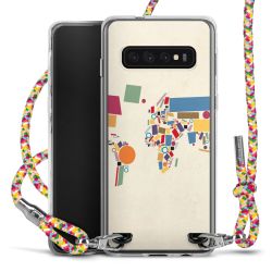 New Carry Case Transparent Stoff colourful/silber