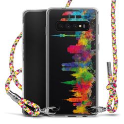 New Carry Case Transparent Stoff colourful/silber